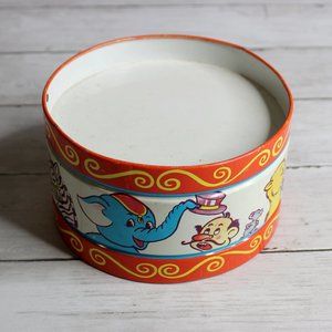 Chein Vintage Toy Drum Circus Animals Metal Tin Made in USA